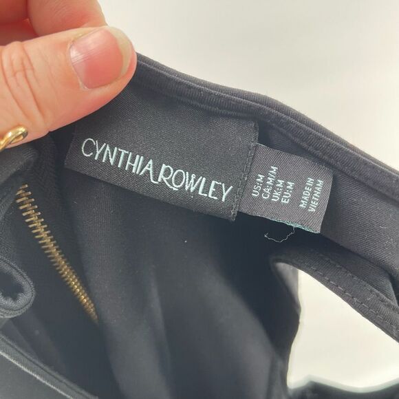 Cynthia Rowley fit and flare skater dress mini black medium EUC - Picture 8 of 10
